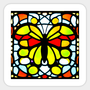 Stained Glass Butterfly Sticker